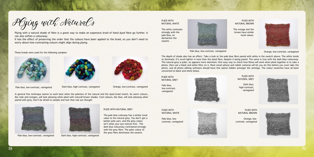 Sample Page from A Guide to Spinning Hand Dyed Fibre