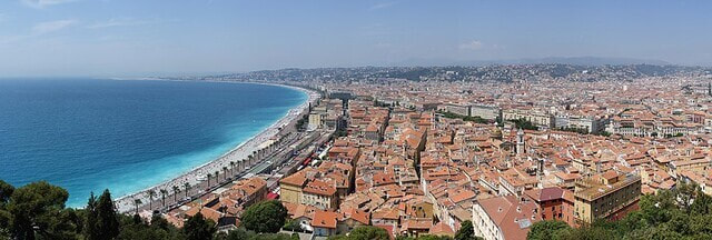 Panorama of  the seafront at Nice