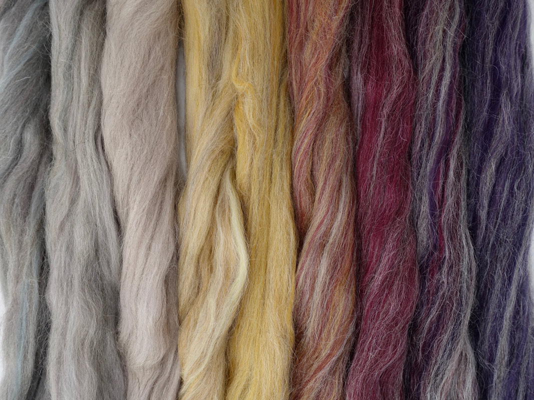Teal-Yellow-Red-Purple Gradient Spinning Fiber
