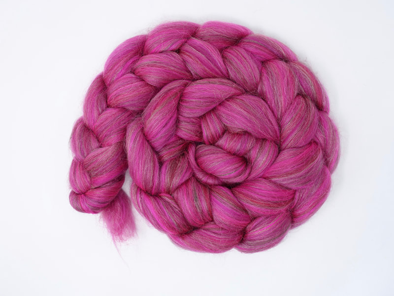 Pink Merino Silk combed top