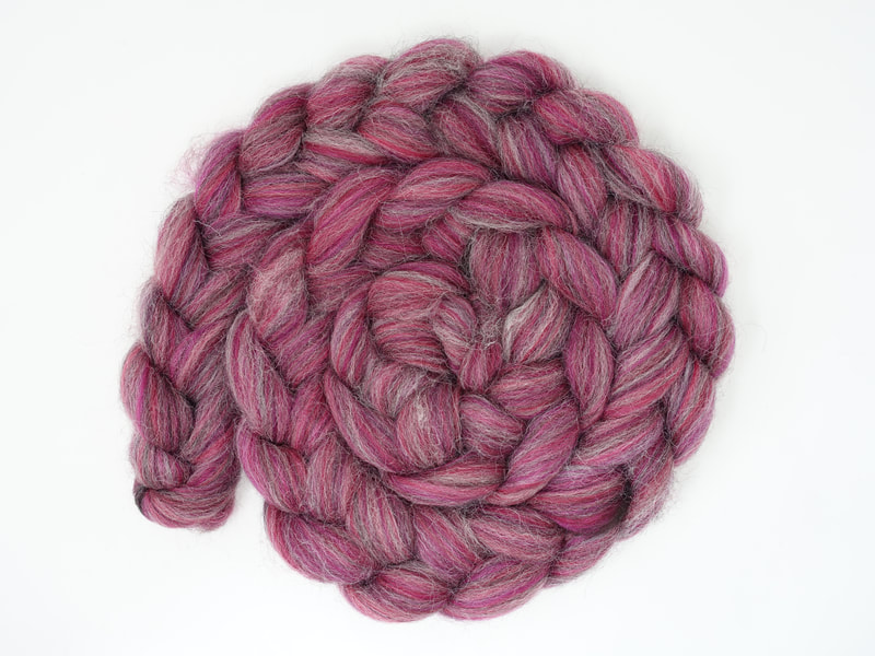 Raspberry Pink Coloured Spinning Fibre
