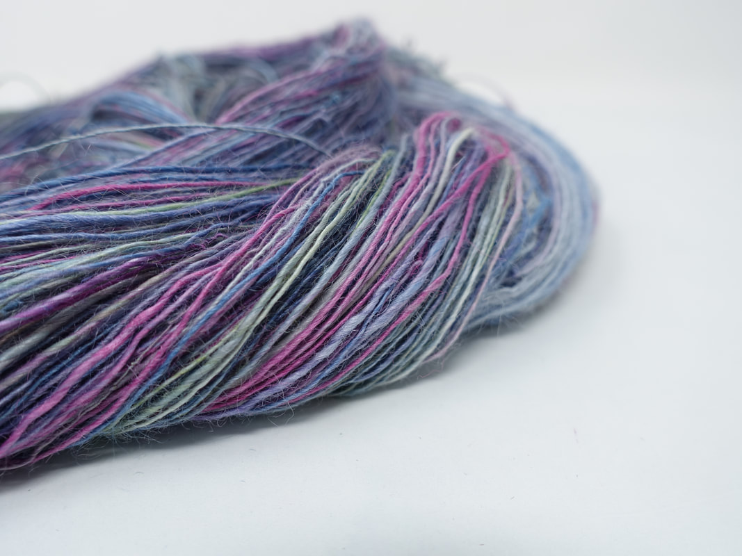 lilac, pale blue, green and pink ramie singles