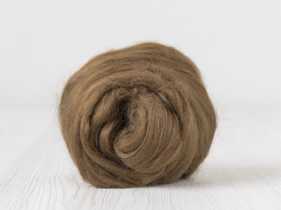 Mid brown tussah silk tops