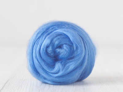 Cornflower blue tussah silk tops