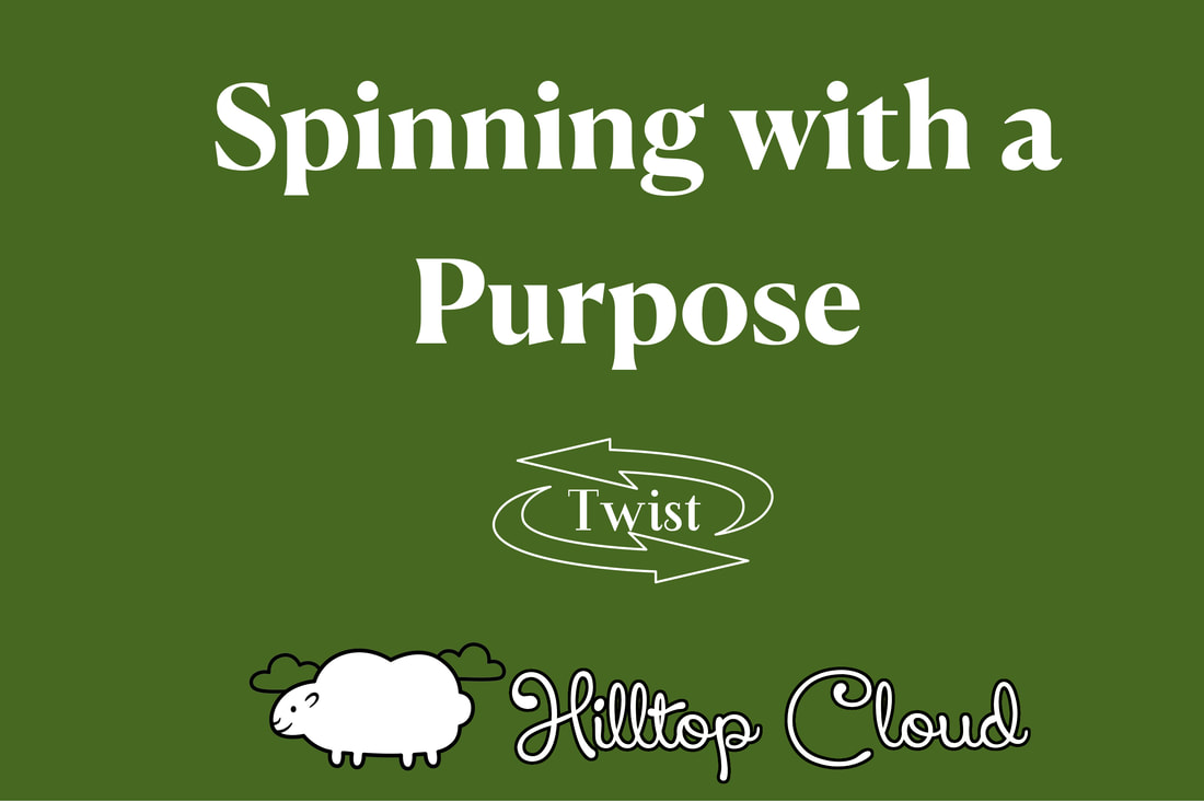 Green graphic for Spinning with a Purpose- Twist online course